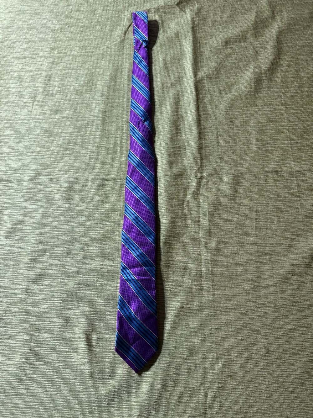 Men's TED BAKER 100% Silk Purple Blue + Striped Necktie
